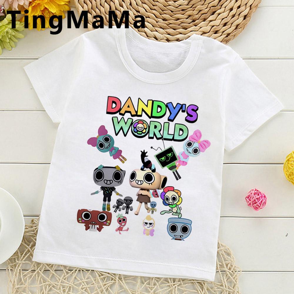 Dandys World T Shirt Kids Father Mother Fashion Casual Cartoon T-Shirts Men Teen Boys Loose O-Neck Short Sleeve Summer Clothes