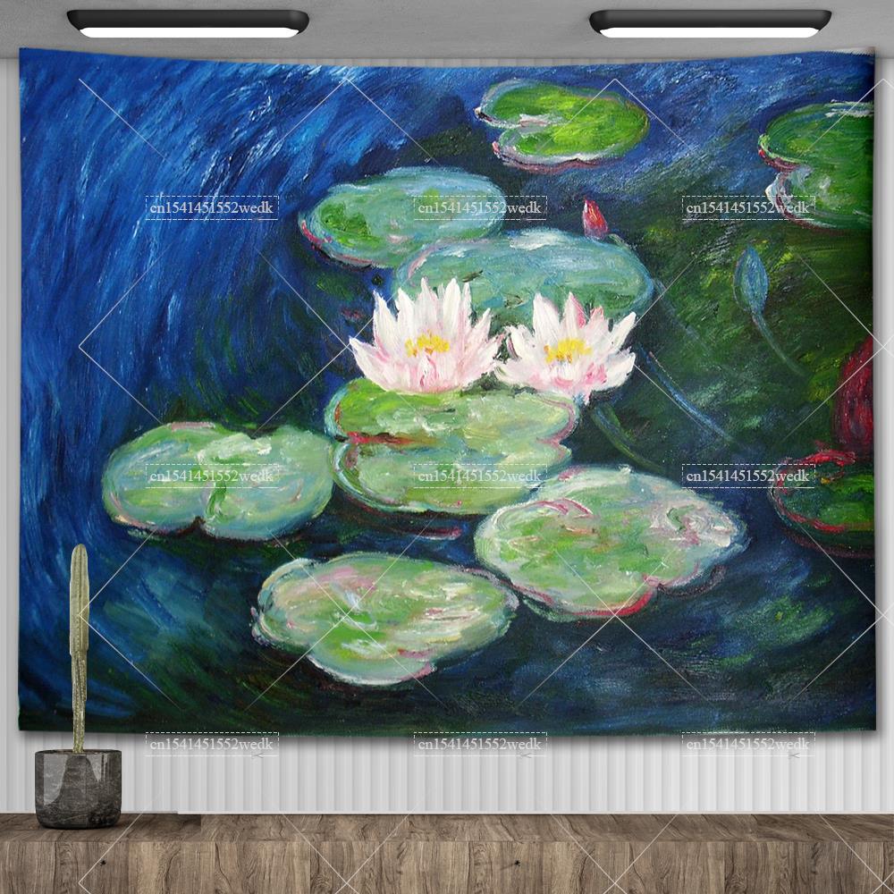 Claude Monet Lilia Wodna Obraz Olejny Gobelin Wiszący na Ścianie Estetyczny Wystrój Pokoju Dzieło Sztuki Gobelin Krajobrazowy Dekoracja Sypialni