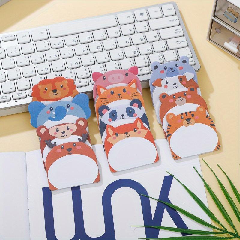 

12 Pcs Fun Animal Design Memo Pads Set, Self-Stick Colorful for Planner, Book Marks, Creative Gift & Office Supplies