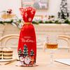 Christmas Decor Red Snowflake Bottle Cover With Plush Design For Holiday Party Scene