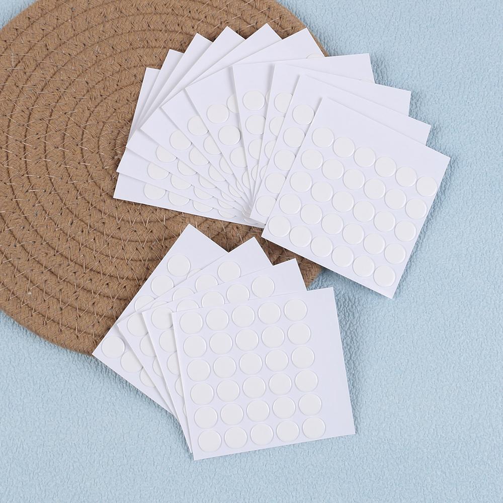 10Sheets Acrylic Double-Sided Adhesive Tape Round 10mm*30 Grains No Trace Nano Waterproof Adhesive Sticker Home Party Decor