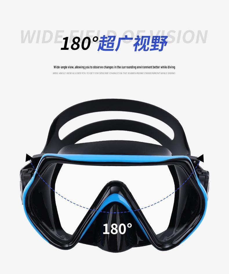 Maschera da Immersione in Silicone per Bambini e Adulti con Snorkel - Lente in Vetro Temperato HD, Montatura Grande
