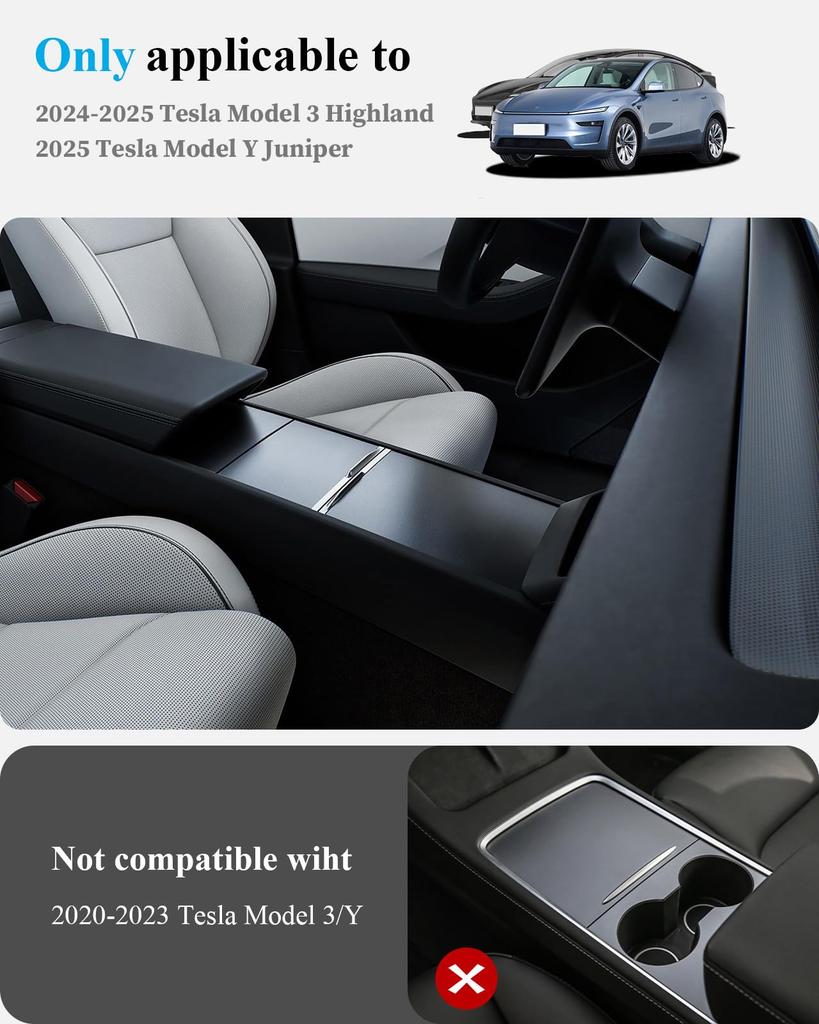 Center Console Wrap Kit for Model 3() 2024 2025 and Model Y Accessories Console Cover Interior Decoration Wrap Kit( Carbon Fiber)
