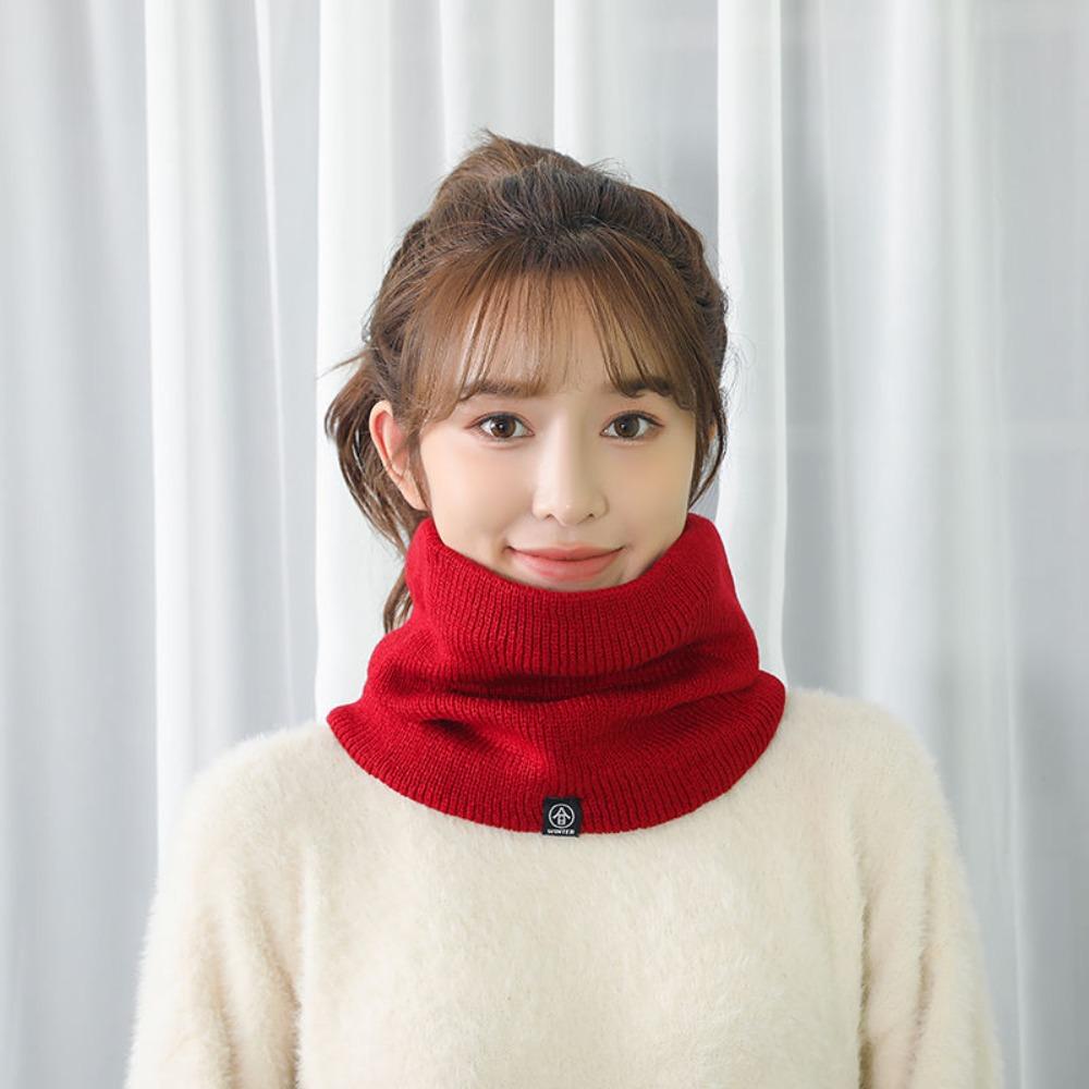 Solid Color Cashmere Winter Ring Scarf Soft Plush Warm Winter Ring Scarf  Sport Scarf