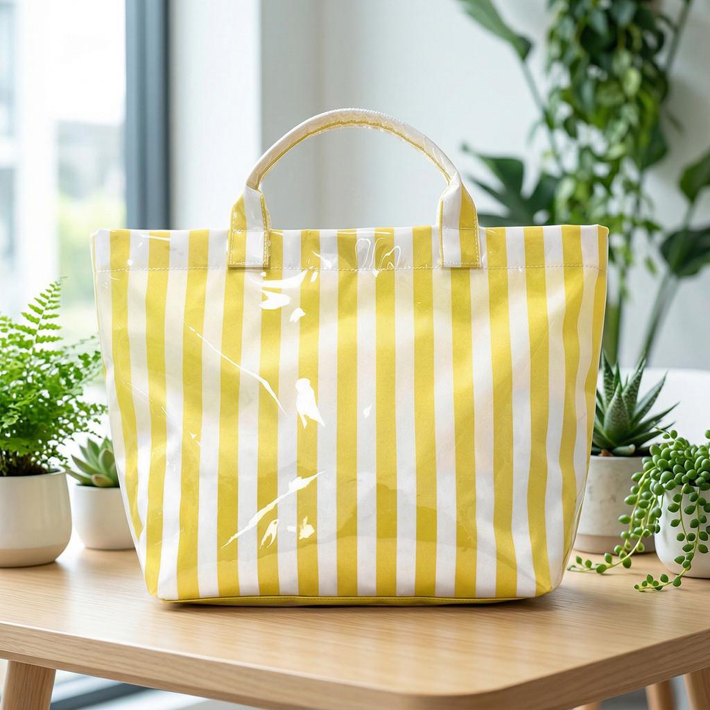 Grenzüberschreitende gestreifte Tragetasche Hochwertige leichte Handtasche Große Kapazität Tragbare Reise-Schultertasche für Pendeln Einkaufen