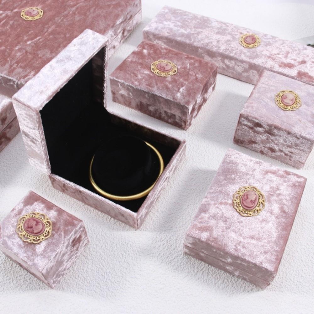 Bracelets Wedding Ring Display Case Pink Necklace Storage Box Retro Jewelry Box Gifts