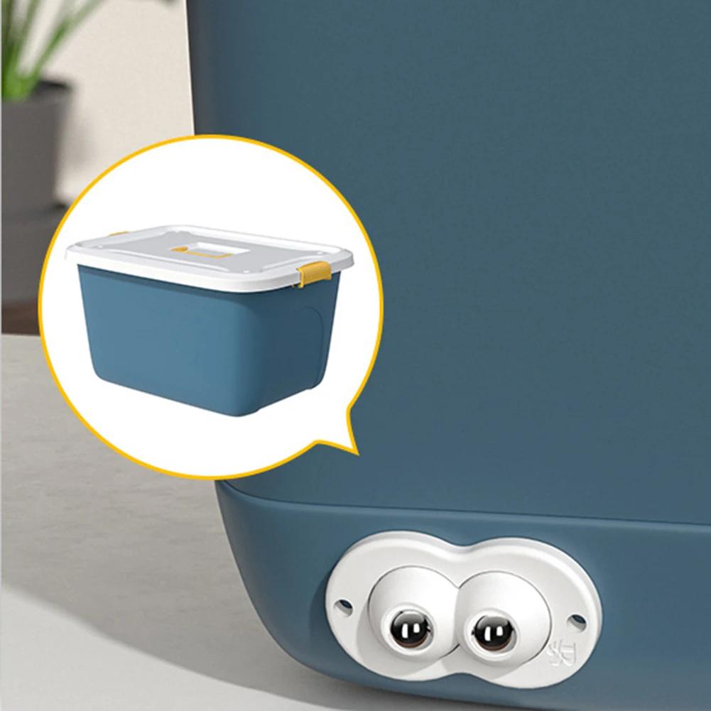 4pcs Garbage Can Move Caster Stainless Steel Trash Can Bottom Wheel Self-adhesive Furniture Casters Wear-resistant Home Supplies