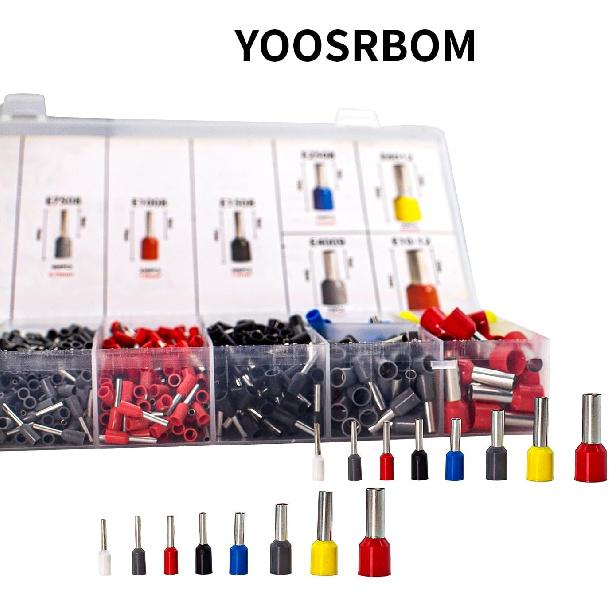 Ferrule Crimping Tool Consists of Wire Ferrules Kit and 1800PCS Terminals, Ratcheting Wire Crimping Tool Range 23-7AWG, Quadrangle Adaptive Ferrule
