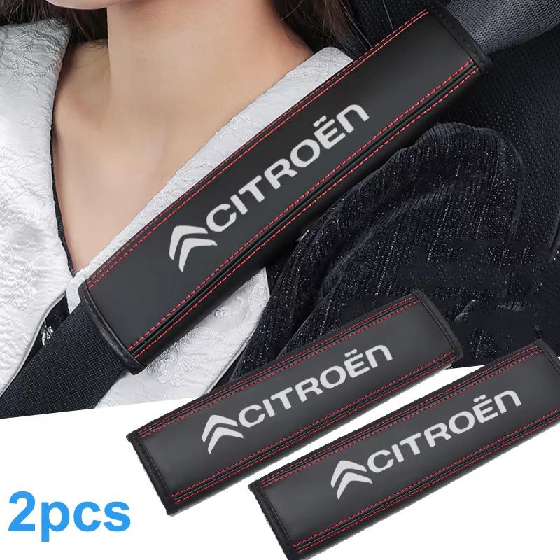 2PCS Car Seat Belt Shoulder Pad Safety Belt Cover Protector For Citroen C2 C3 C4 C5 C4L Berlingo Jumpy Picasso DS3 DS4 DS5 DS6
