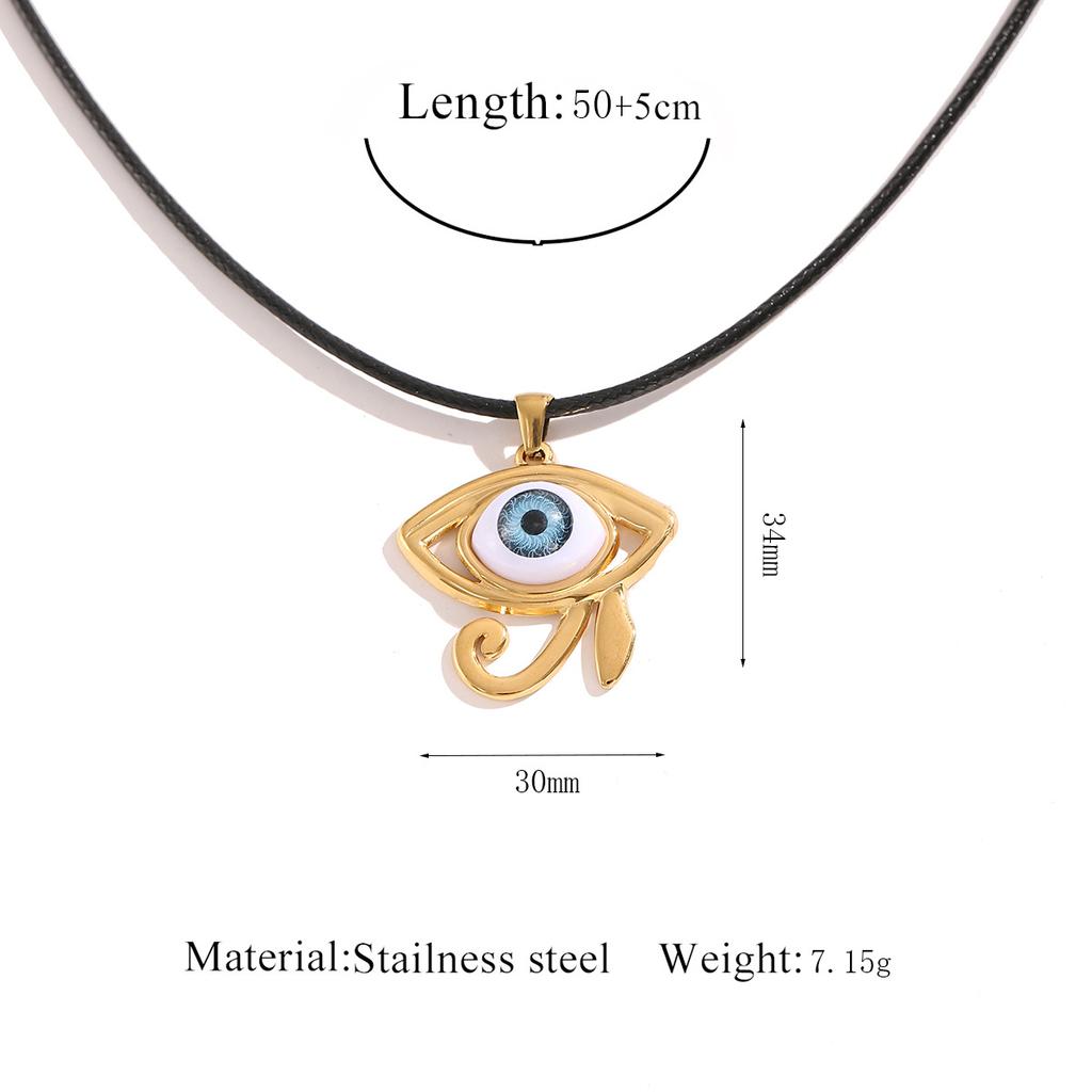 Devil's Eye Gold Pendant Necklace, Fashion Hip Hop Versatile Sweater Chain Exquisite Accessories Gift