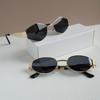 2PCS Unique Y2K Style Oval and Diamond Shaped Women's Fashionable Glasses Combination - Y2K Style Gold Light Luxury Metal Frame