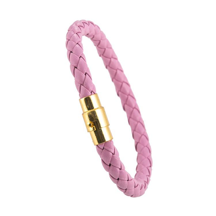 Bangle Leather Unisex Bracelets Gift Wristband Trendy Jewelry Men Women Braided Alloy Button For Loves  Jewelry Accessory