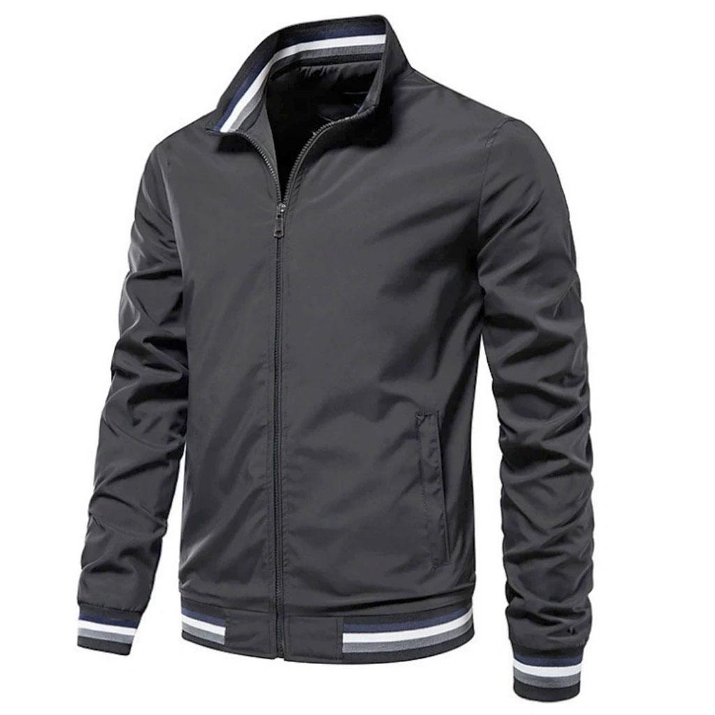 Men Casual Sports Jacket Spring Autumn Solid Color Breathable Windproof Waterproof Zipper Thin Coat Stand-up Collar Jackets