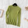 Autumn and Winter Long Sleeve Soft Knitted Women's Sweater Half High Collar Solid Bottom Pullover Sweaters Tops Ladies O Neck Casual Knitwears 24973
