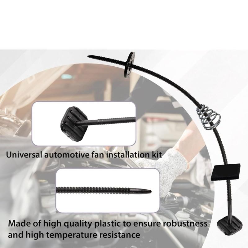 Radiator Fan Mount Zip Ties Clip Electric Transmission Coolers Tie Strap Easy Installation Universal Car Fan Mounting Kit