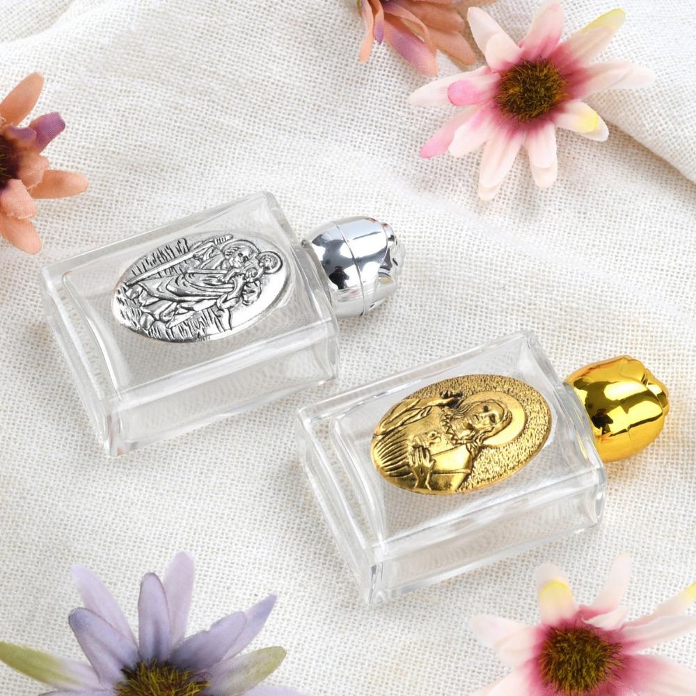 1Pc Holy Water Sacred Heart Jesus Bottle Religious Cross Bottle Christian Sculpture Bottle Holy Water Bottle