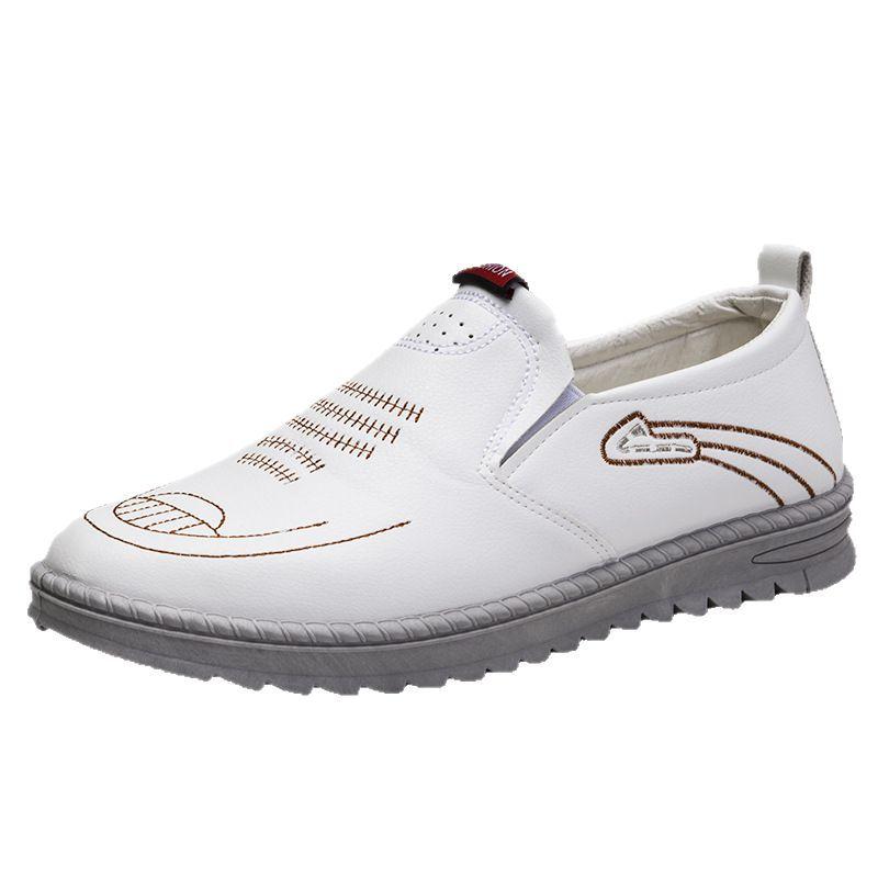 Leather Shoes Spring and Autumn Fashion Soft Leather Casual Leather Shoes Texture Wear-resistant Beanie Shoes Men's Shoes