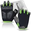 HuwaiH Cycling 3D Shock Abrasion Unisex Size Gloves, Summer, Absorption, Non-Slip, Resistant, Breathable, Quick-Drying, (Green, M)