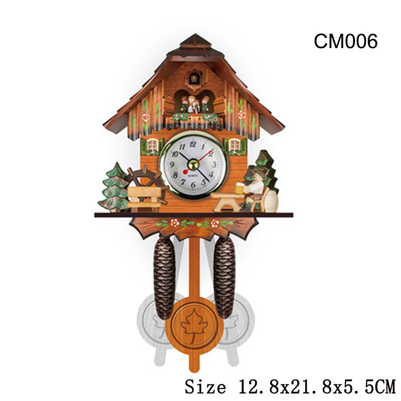 Cuckoo Clock Wall Clock Handicraft Vintage Wooden Cuckoo Tree House Clock For Bedroom Living Room Office Home Decoration