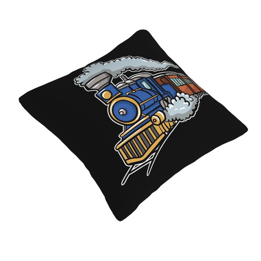 Train Railroad Square Pillowcase Pillow Cover Cushion Decor Comfort Throw Pillow for Home Living Room