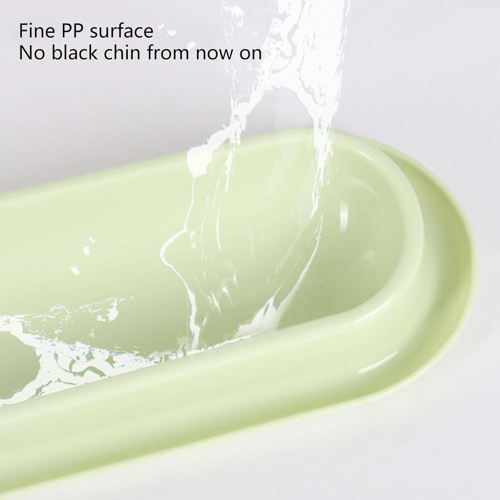 3-Piece Cats Feeding Dish - Long Multiple Cats Dining Bowl with Skidproof Bottom - Food & Water Bowl - Easy to Wash