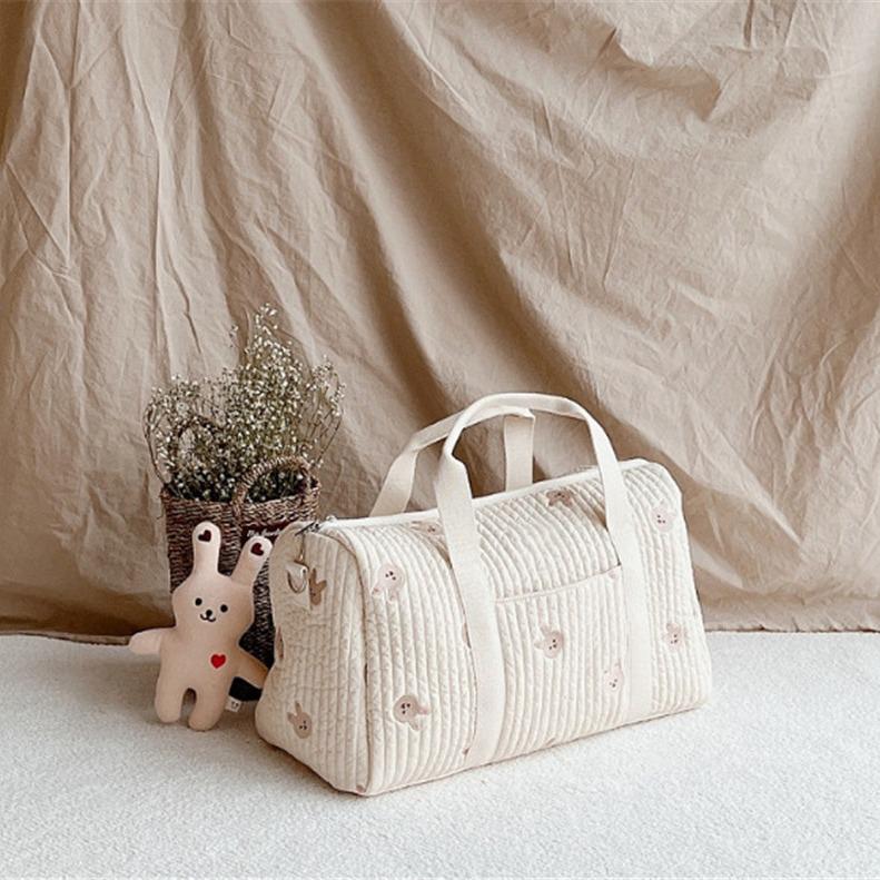 Korean Little Bear Large Capacity Travel Tote and Crossbody Bag