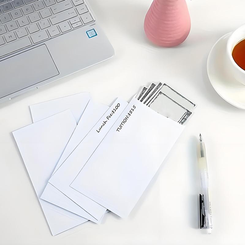 100PC Money Envelopes for Cash Gift Cards Cash Envelopes Seeds Self-Sealing Organizing Coins 8.89x16.5cm