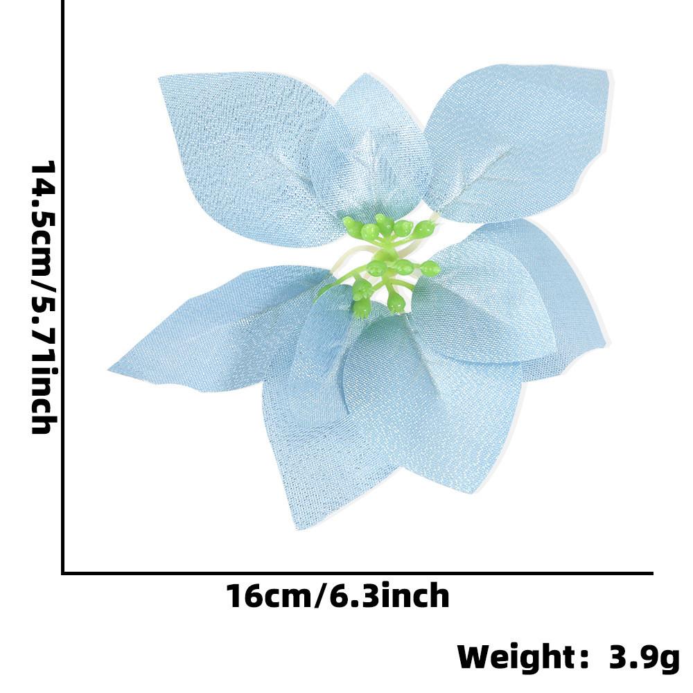 

Роскошные пластиковые рождественские цветы в европейском стиле 16 см для красивого праздничного оформления светло-синий