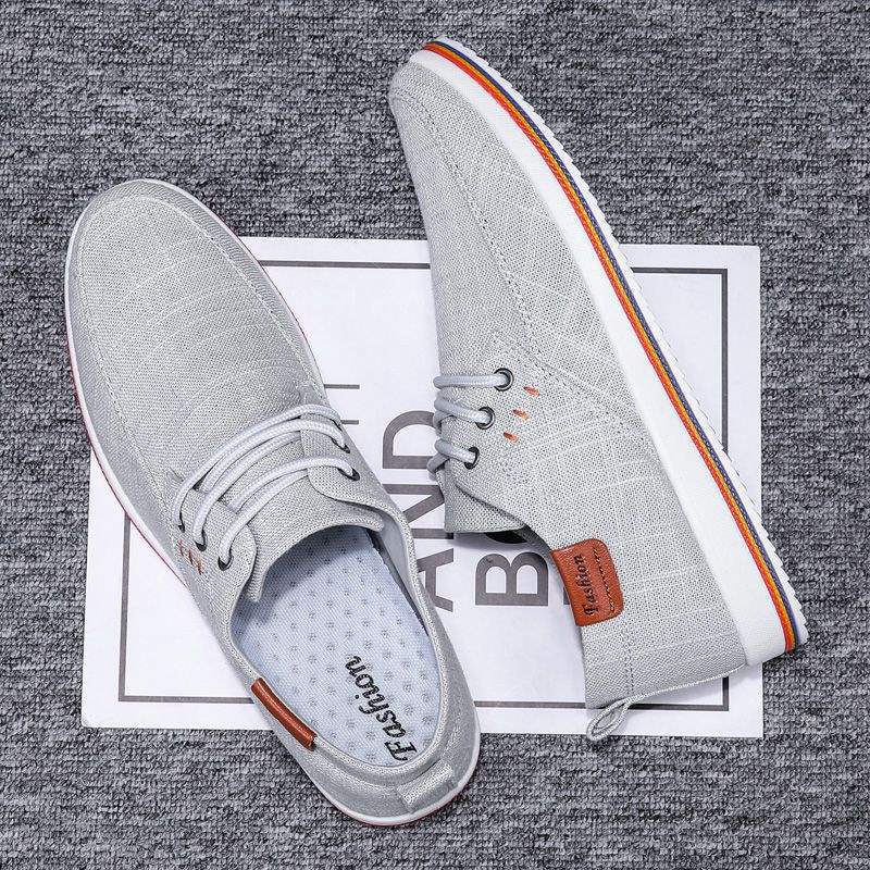 

Туфли из ледяного шелка мужские 2025 новая летняя дышащая мужская универсальная повседневная старая северная тканевая обувь корейская версия модных кед 44