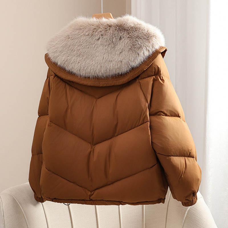 Coat for Women Thickened Plush Winter Windbreaker Oversize Waterproof Casual Zipper Down Jacket