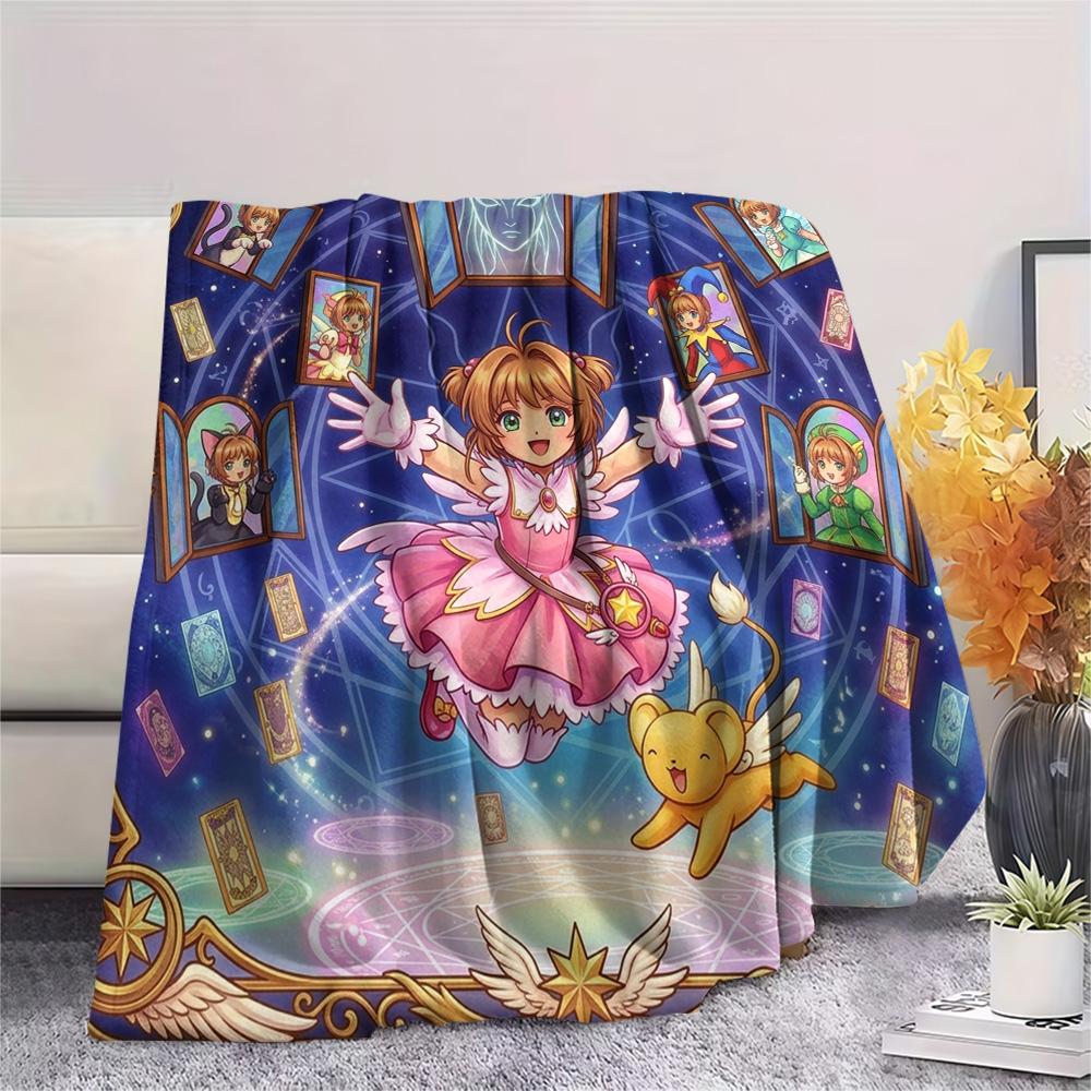 Cardcaptor Sakura Print Flannel Blanket, Ultra Soft High Quality All Seasons Warm Throw, Home Decor Cozy Blanket, Perfect Christmas Gift