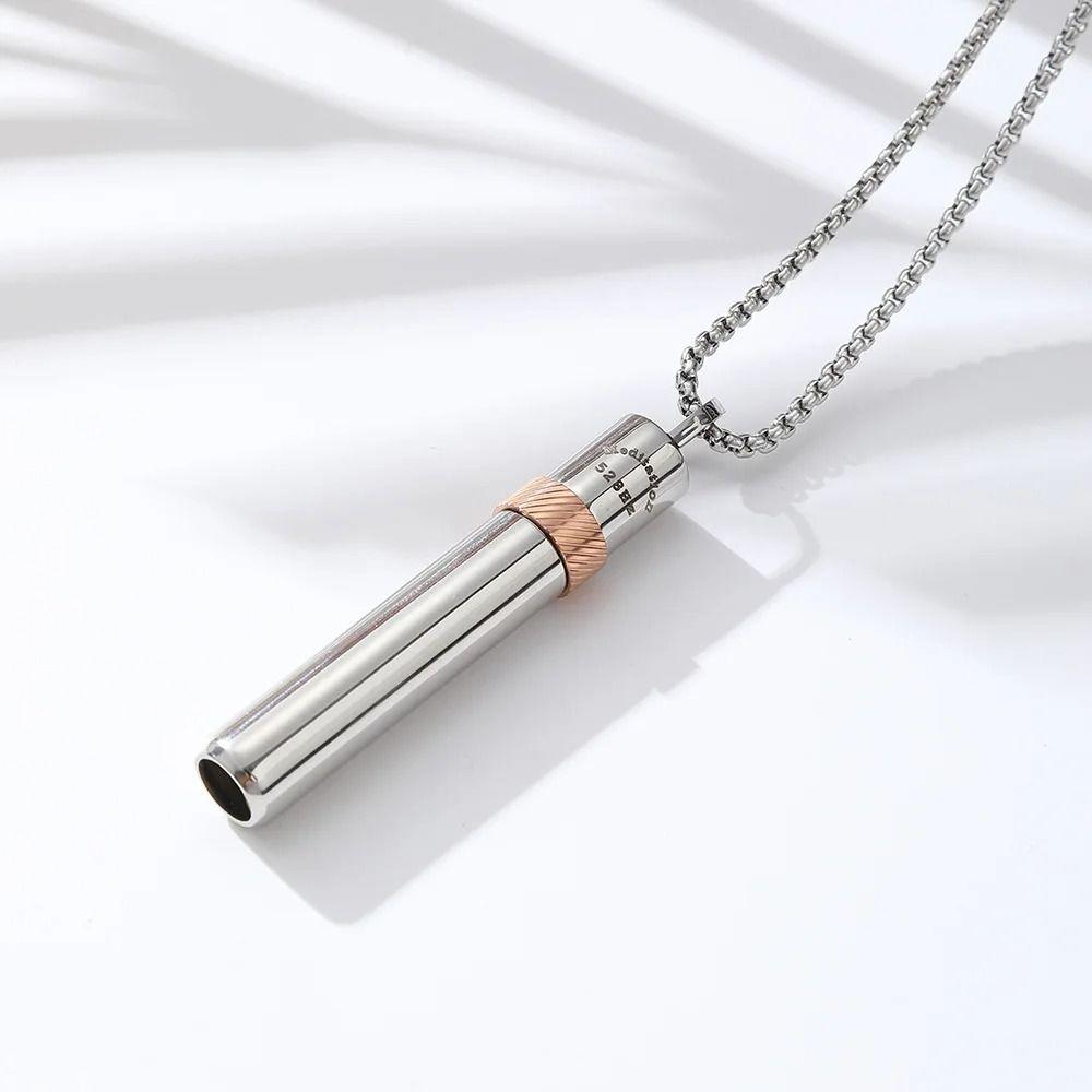 Stainless Steel Breathing Resistance Whistle Necklace Yoga Meditation Necklace  Female Lady Girl