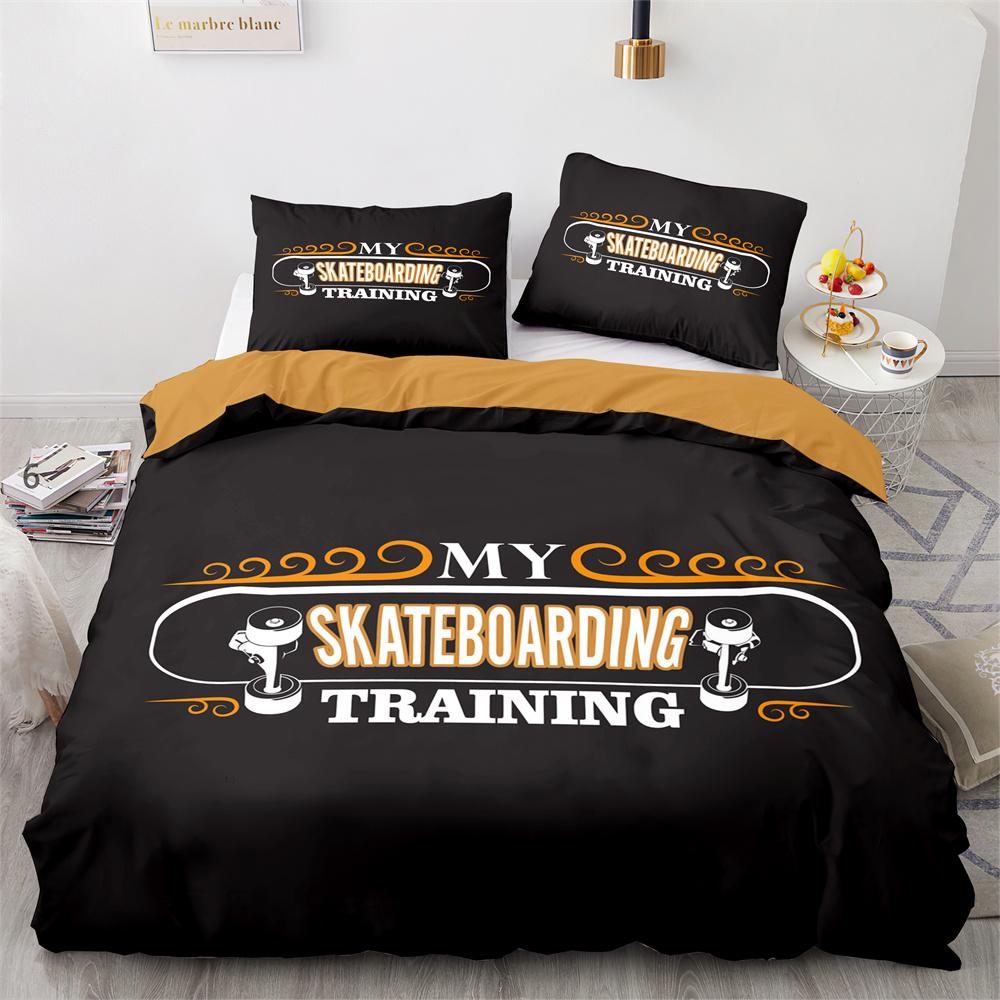 Skateboard Bedding Set Full Size 3D Santa Claus Polyester Duvet Cover Skateboard Comforter Cover Hip Hop Style King Twin Size