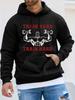 Unisex Autumn Winter Long Sleeve Hooded Sweatshirt, TRAIN HARD Powerlifting Fitness Motivational Print Fitness Athletic Top, Hardcore Fitness Style Pr