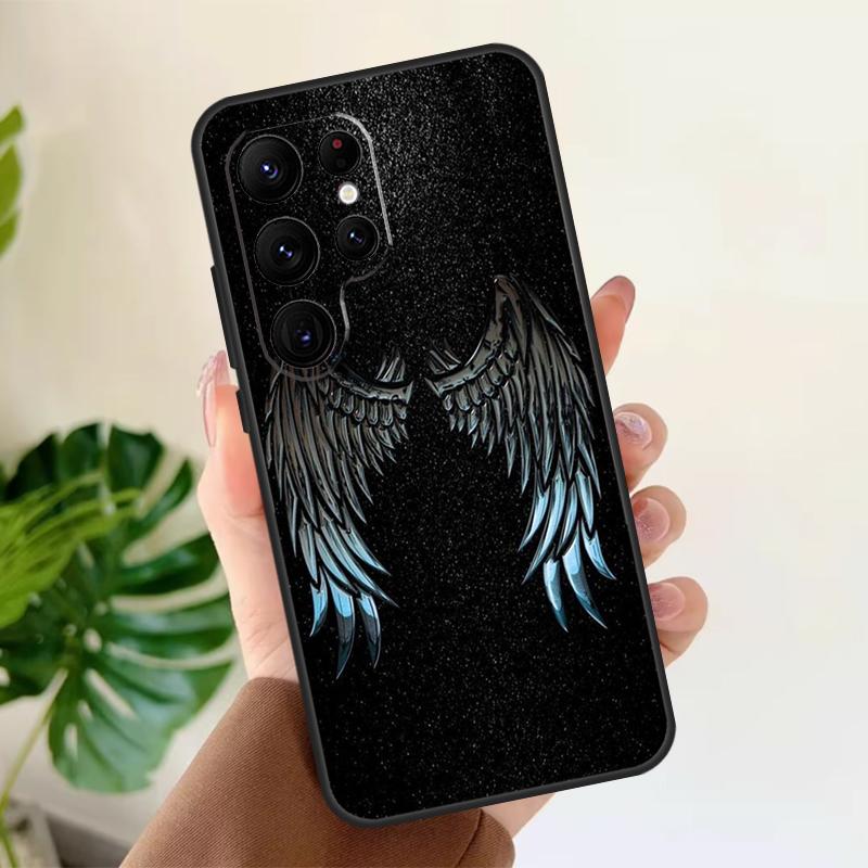 Wings Angel Devil Soft Case For Samsung Galaxy S21 S22 S23 S24 S25 Ultra S9 S10 Plus S20 FE S24 FE Phone Cover
