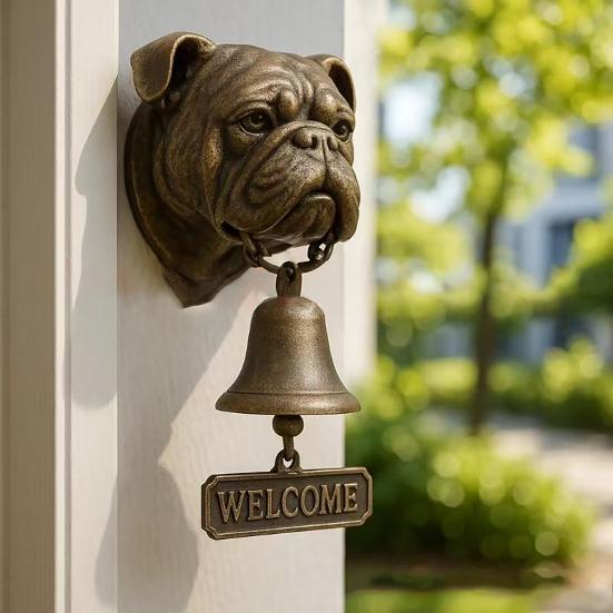 Animal Doorbell Vintage Dog Welcome Bell Wall Mounted Sasquatch Door Bell for Front Door Porch Home Entrance Decoration