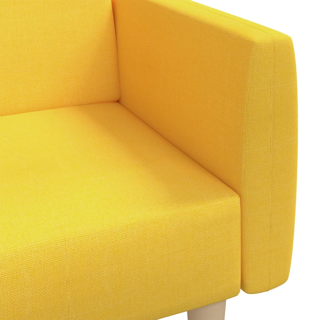 2 Seater Sofa Bed Yellow Fabric