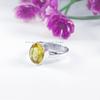 Natural Citrine Ring, Oval Gemstone Ring, 925 Sterling Silver Ring, Yellow Stone Ring, Gift for Mom, Simple Ring, Handmade Ring