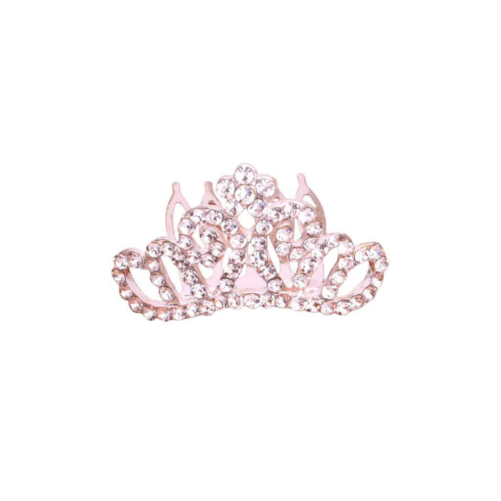 Korean Version Medium Rhinestone Children's Crown Girls Holiday Dance Performance Princess Birthday Crown Comb