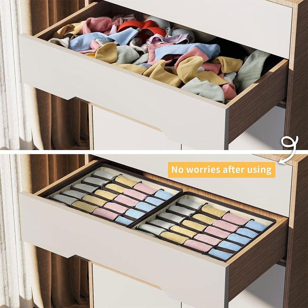 Clothes Ties Underwear Storage Organizer Foldable Large Capacity Drawers Clothes Organizer Compartments 24-Grid