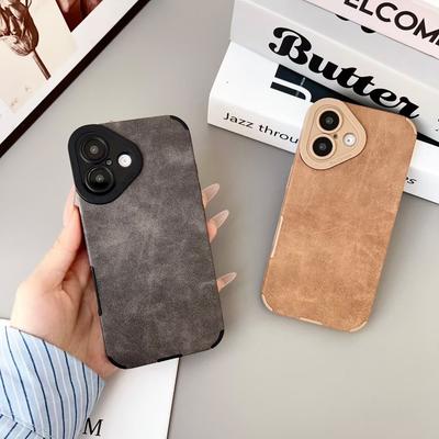 Anwendbar auf iPhone 15 Handyhülle Retro Lammleder 14Promax Volldeckend Einfache Apple 16 Schutzhülle