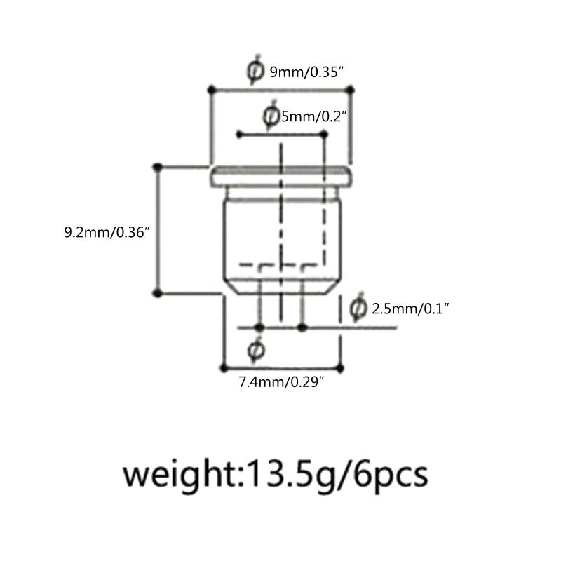 6 Pcs Guitar Through Body String Ferrules Guitar String Ferrules Replacement