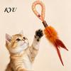 Durable Cat Chewing Toys Mesh Tube Toy with Silver Vine, Feather Interactive Enrichment for Indoor Play Built-in Bells, Stretchable Chew Cats Boredom