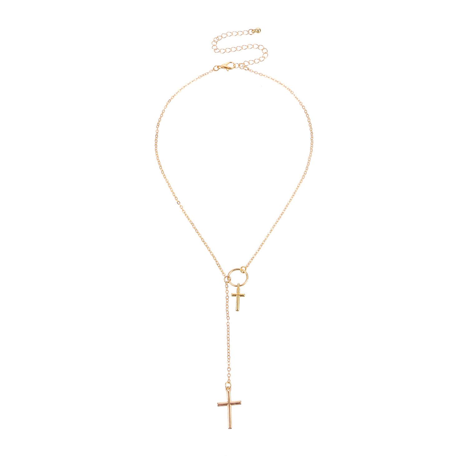 

Accessories, Fashion Double Cross Trend Necklace, Temperament Personality Items золотой