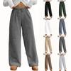 Womens Fleece Lined Trousers Elastic High Waist Basic Jogging Pants Winter Thick Thermal Sweatpants