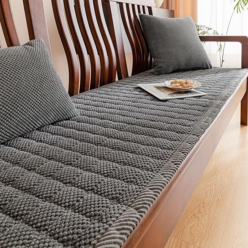 Verdicktes Corduroy Sitzkissen für Herbst Kaltes Wetter Anti-Rutsch Einfarbig Holz Sofa Sitzkissen Abriebfest Und Langlebig Sitzbezüge 50x50cm 19.6x19.6in