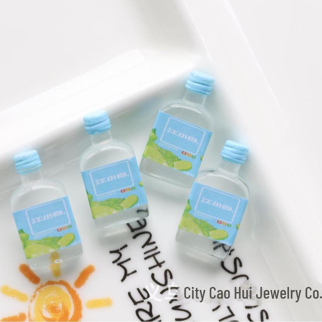 Miniature Resin Beverage Bottle Night Light Ornament for DIY Jewelry
