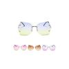 Transparent Rimless Women Glasses Oversized Clear Lens Sunglasses Gradient Color