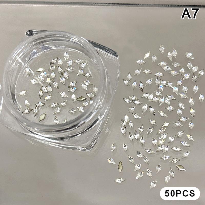 12 Gitter Gemischte Mini Zirkon Nagel Diamanten Pferdeaugen Diamanten Weiß Champagner Nagel Strass Glänzend Bunte Nagel Juwelen Nagel Charms