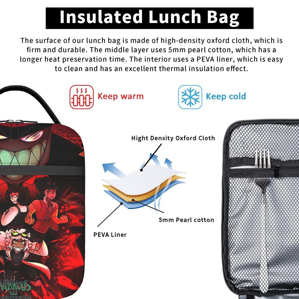 Villainous Comdy Insulated Lunch Bag for Men Women Storage Food Box Reusable Thermal Cooler Lunch Boxes For Picnic